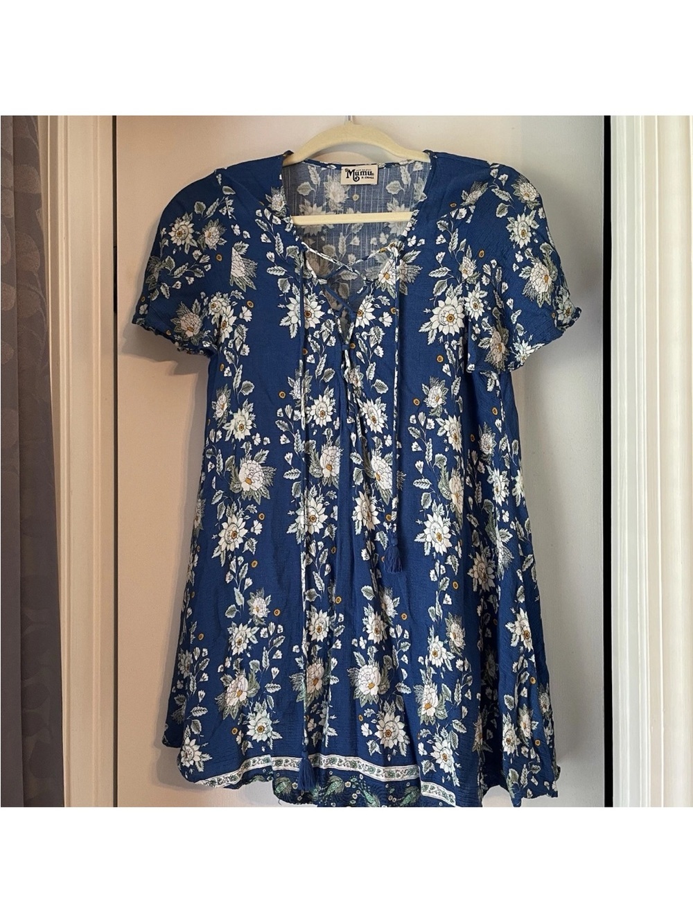 Show Me Your Mumu Rancho Vista Tunis Dress Blue Floral Mini Women’s XSmall Beach